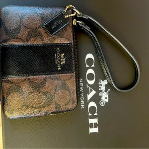 COACH brown & black signature wristlet!